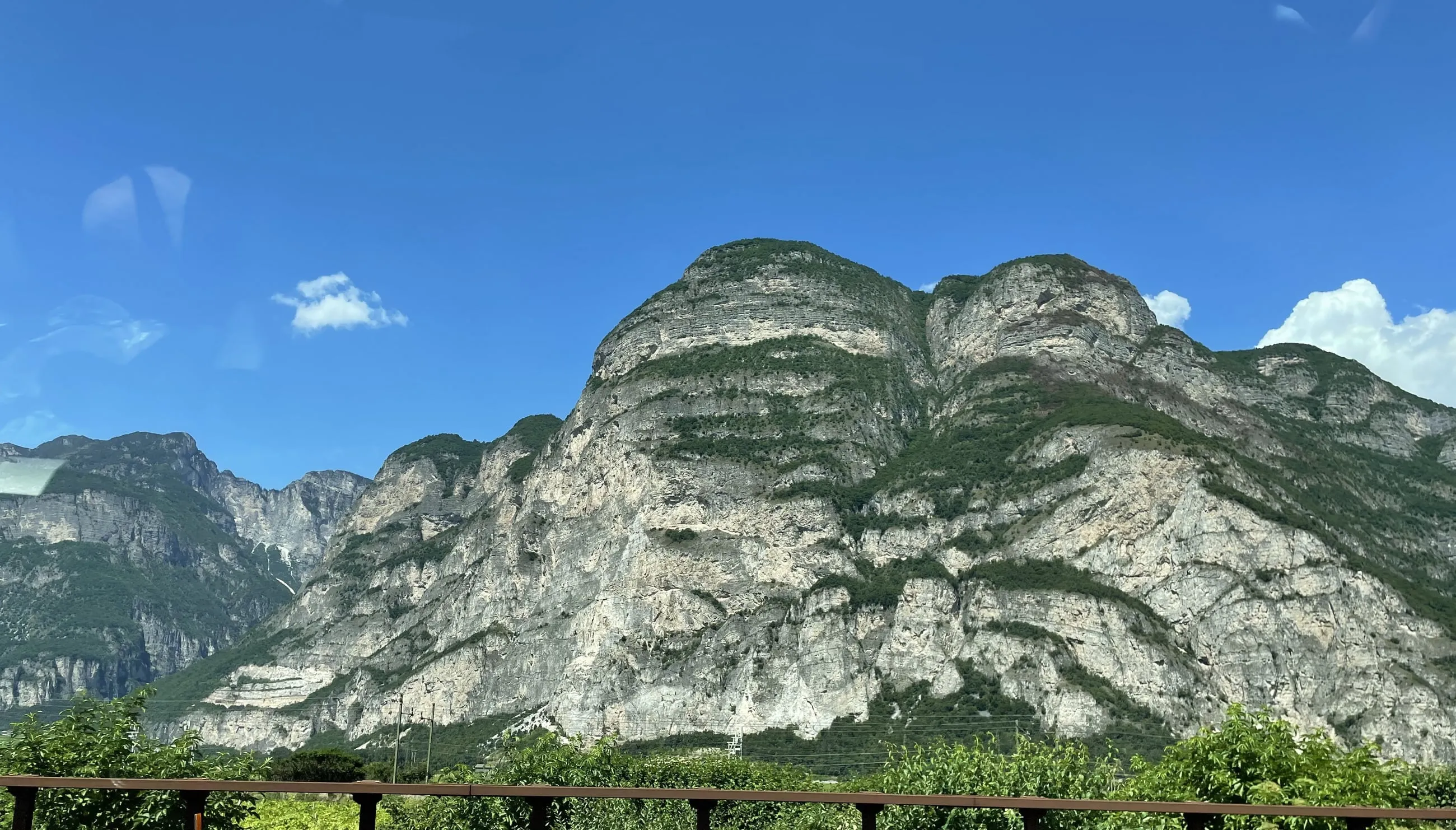 Dramatic limestone peaks of the surrounding Apennine mountains